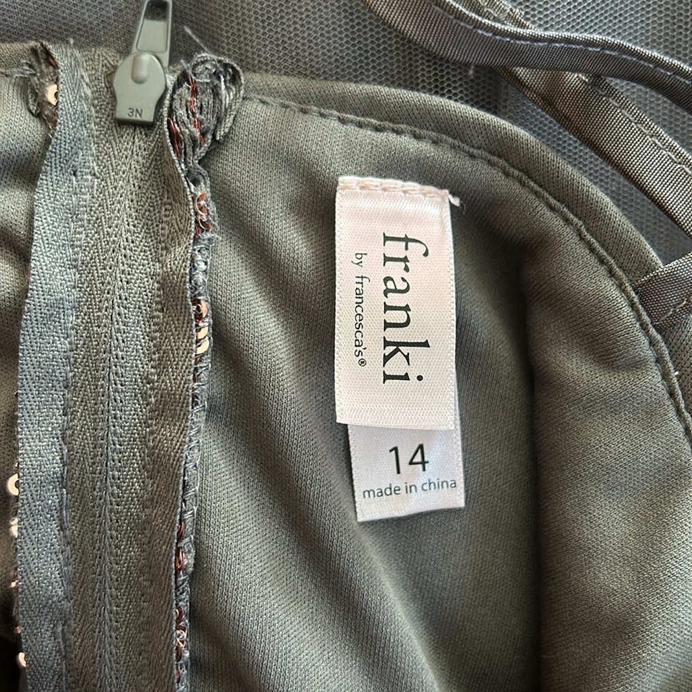 Franki by Francesca’s Rose Gold Sequin Grey Tulle Tutu Mini Dress - Picture 8 of 10
